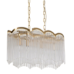 Люстра прямоугольная на цепях с прозрачными трубками и волнистым краем Nembus варинант исполнения - 1 | Loft Concept в Грозном