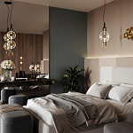 Подвесной светильник с черным основанием и золотистым декором Bruno варинант исполнения - 5 | Loft Concept в Грозном