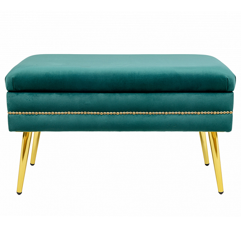 Мягкая банкетка с зоной для хранения Casket Green Золотой Зеленый в Грозном | Loft Concept 