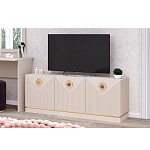 ТВ-тумба с 3-мя фактурными дверцами Satin Furniture варинант исполнения - 3 | Loft Concept в Грозном