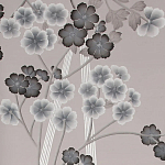 Обои ручная роспись Anemones in Light Dusk colourway on Lilac Hint slub silk варинант исполнения - 1 | Loft Concept в Грозном