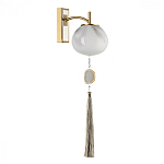 Бра с шарообразным плафоном из белого стекла с подвеской из камня Agatelle варинант исполнения - 1 | Loft Concept в Грозном