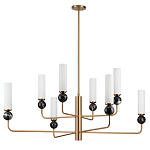 Люстра на штанге с 8-ю цилиндрическими матовыми плафонами и шарами из камня Orb Essence варинант исполнения - 4 | Loft Concept в Грозном