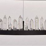 Люстра с двумя кольцами черного цвета с хрустальными элементами QUARTZ CRYSTAL варинант исполнения - 6 | Loft Concept в Грозном