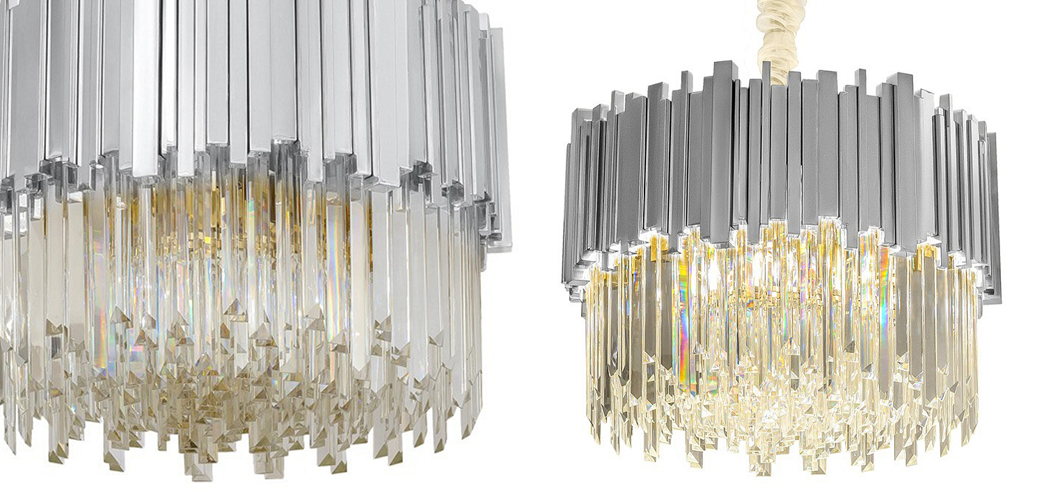Круглая люстра Luxxu Modern Cascade Chandelier Silver Metal Glass 40 Круглая люстра Luxxu Modern Cascade Chandelier Silver Metal Glass 40 - Loft-Concept в Грозном