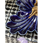 Менажница темно-синяя фарфоровая с бронзовой фигуркой ангела Eden Garden варинант исполнения - 4 | Loft Concept в Грозном