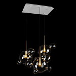 Люстра подвесная 3 лампы с прозрачными стеклянными шарами и золотыми деталями Giopato & Coombes варинант исполнения - 4 | Loft Concept в Грозном