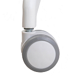 Стул с мягкой синей обивкой из велюра и подъемно-поворотным механизмом на белых колесиках Harper Blue and White варинант исполнения - 7 | Loft Concept в Грозном