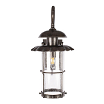 Уличный настенный светильник с цилиндрическим плафоном и изогнутым кованым каркасом Elysian Lanterns варинант исполнения - 2 | Loft Concept в Грозном