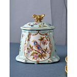 Шкатулка голубого цвета с рисунком и состаренным эффектом Eden Garden варинант исполнения - 4 | Loft Concept в Грозном