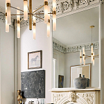 Люстра золотая с 16-ю тонкими цилиндрическими плафонами Shoulders варинант исполнения - 2 | Loft Concept в Грозном