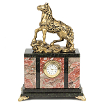 Часы настольные из натурального камня с декором в виде коня Horse Stone Clock варинант исполнения - 3 | Loft Concept в Грозном