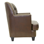 Кресло кожаное c мягкими подлокотниками на 4-х деревянных ножках из массива березы Joseph Armchair brown варинант исполнения - 1 | Loft Concept в Грозном