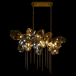 Люстра подвесная с 22-мя гранёными стеклянными плафонами с вертикальными подвесками Gilded Mirage  варинант исполнения - 3 | Loft Concept в Грозном