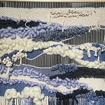 Современное ткачество гобелен в синих оттенках Blue Undine II варинант исполнения - 1 | Loft Concept в Грозном