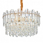 Круглая люстра с хрустальными подвесками на золотистом каркасе Gorgeous Crystal Light варинант исполнения - 4 | Loft Concept в Грозном