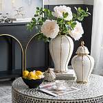 Ваза с золотыми полосами на белом фоне Chinoiserie Ceramics варинант исполнения - 3 | Loft Concept в Грозном