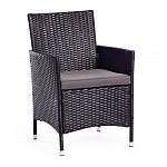 Обеденный комплект из искуственного ротанга Vintara черный варинант исполнения - 7 | Loft Concept в Грозном