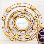 Зеркало в круглой раме украшенной раковинами с жемчугом Pearl in the Gleam варинант исполнения - 2 | Loft Concept в Грозном