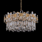 Люстра круглая с декоративными элементами в виде крупных хрустальных цветов Palace Gardens варинант исполнения - 2 | Loft Concept в Грозном