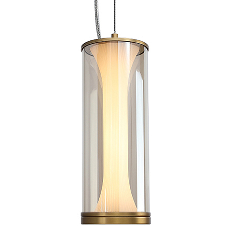 Подвесной светильник со стеклянным плафоном Trina Flask Hanging Lamp Белый Прозрачное Стекло Бронза Подвесной светильник со стеклянным плафоном Trina Flask Hanging Lamp Белый Прозрачное Стекло Бронза в Грозном | Loft Concept