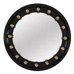Зеркало черное с круглыми золотыми декоративными элементами Prince of the Church варинант исполнения - 1 | Loft Concept в Грозном