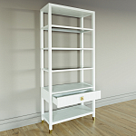 Стеллаж Elsa Dreams White со стеклянными полками и ящиком варинант исполнения - 3 | Loft Concept в Грозном