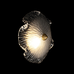 Бра в форме прозрачного стеклянного цветка с рельефной текстурой Textured Glass варинант исполнения - 2 | Loft Concept в Грозном