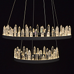 Люстра с двумя кольцами черного цвета с хрустальными элементами QUARTZ CRYSTAL варинант исполнения - 5 | Loft Concept в Грозном