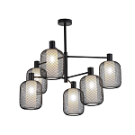 Люстра потолочная с абажурами из металлической сетки Loft Grid Pendant Gold варинант исполнения - 4 | Loft Concept в Грозном