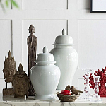 Ваза белая с крышкой однотонная Chinoiserie Ceramics варинант исполнения - 4 | Loft Concept в Грозном