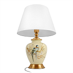 Настольная лампа бежевая с изображением птиц Slip Away варинант исполнения - 3 | Loft Concept в Грозном