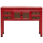 Деревянная консоль в китайском стиле с ящиками и дверцами красная Chinese Console Table варинант исполнения - 1 | Loft Concept в Грозном