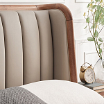 Кровать двуспальная с мягким изголовьем Moon Walnut Bed варинант исполнения - 6 | Loft Concept в Грозном