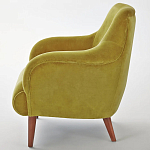 Кресло велюровое горчичного цвета Diaspro Mustard Armchair варинант исполнения - 4 | Loft Concept в Грозном