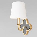 Бра с белым текстильным абажуром и фигурным основанием с зеркальной вставкой Vitorino варинант исполнения - 1 | Loft Concept в Грозном