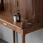 Туалетный стол деревянный с ящиком и зеркалом Moon Walnut Furniture варинант исполнения - 4 | Loft Concept в Грозном