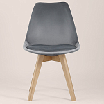 Стул с мягким велюровым сиденьем Arvika Grey варинант исполнения - 3 | Loft Concept в Грозном