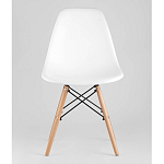 Пластиковый стул на ножках из массива бука Eames White  варинант исполнения - 4 | Loft Concept в Грозном