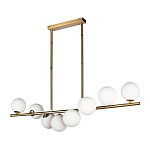 Люстра на штанге с 8-ю белыми шарообразными плафонами Bubble Chandelier варинант исполнения - 2 | Loft Concept в Грозном
