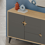 Комод цвета древесины с 3-мя дверцами и выдвижным ящиком темно-серого цвета SPARK CONSOLE OAK ANTHRACITE варинант исполнения - 3 | Loft Concept в Грозном