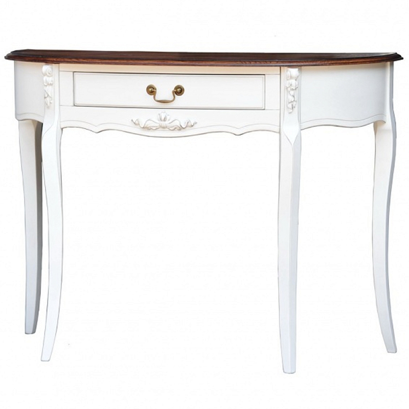 Деревянная консоль с ящиком в стиле прованс Hadrienne Montmartre Provence Connsole Table Белый Орех Деревянная консоль с ящиком в стиле прованс Hadrienne Montmartre Provence Connsole Table Белый Орех в Грозном | Loft Concept