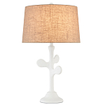 Настольная лампа с белым каркасом и тканевым абажуром Natural Stems варинант исполнения - 1 | Loft Concept в Грозном