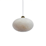 Подвесной светильник с плафоном в виде эллипса из белого алебастра Cryptocrystalline Stone варинант исполнения - 3 | Loft Concept в Грозном