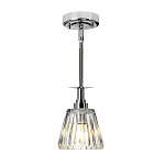 Подвесной светильник хромированного цвета с граненым прозрачным стеклянным плафоном Elstead Lighting варинант исполнения - 2 | Loft Concept в Грозном