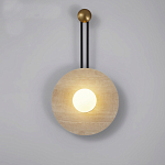 Бра круглое с каменным основанием и плафоном из стекла в форме шара Shaw Marble Lighting варинант исполнения - 4 | Loft Concept в Грозном