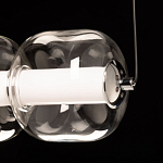 Люстра линейная с 6-ю прозрачными стеклянными плафонами округлой формы HANDLE GRAPE варинант исполнения - 10 | Loft Concept в Грозном