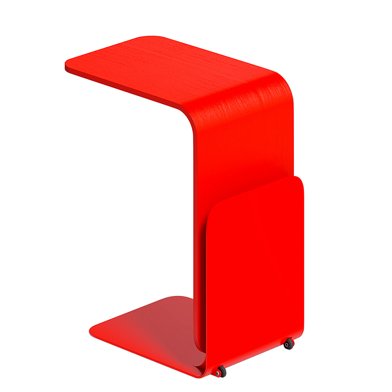 Stolik 90 Журнальный столик из шпона ясеня с красной эмалью Красный в Грозном | Loft Concept 