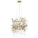 Подвесная люстра в виде ветвей деревьев золотого цвета с прозрачными подвесками-каплями 8 и 14 ламп Droplet Chandelier варинант исполнения - 2 | Loft Concept в Грозном