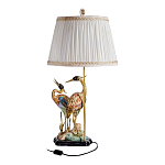 Настольная лампа с абажуром и основанием в виде двух цапель Porcelain Heron Lamp варинант исполнения - 2 | Loft Concept в Грозном